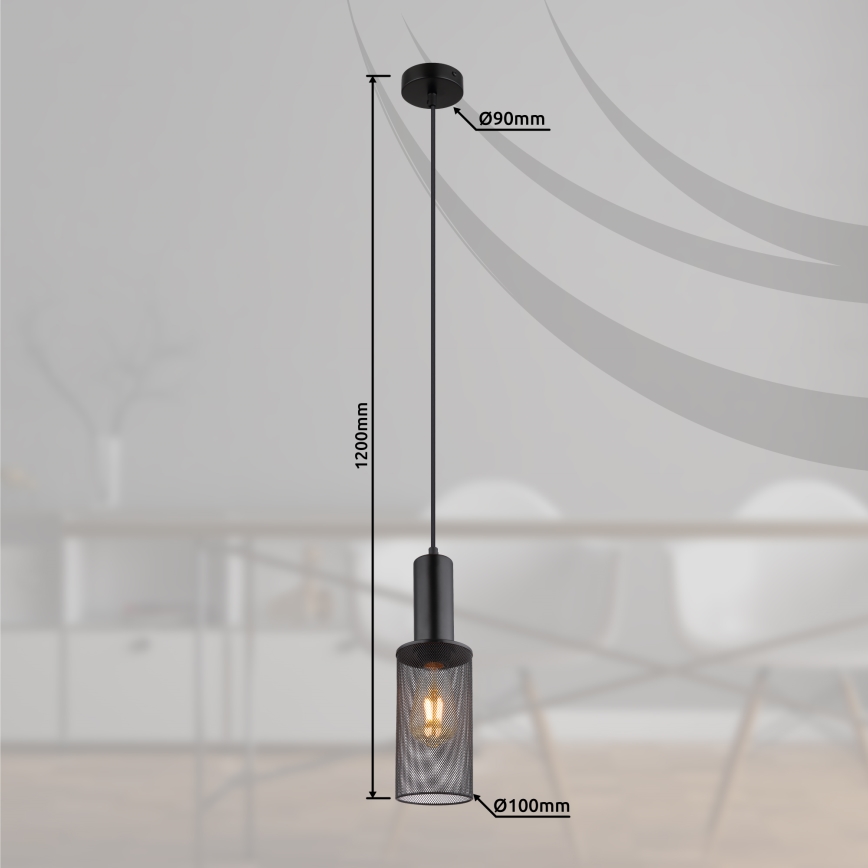 Globo - Candelabro suspenso 1xE27/60W/230V preto