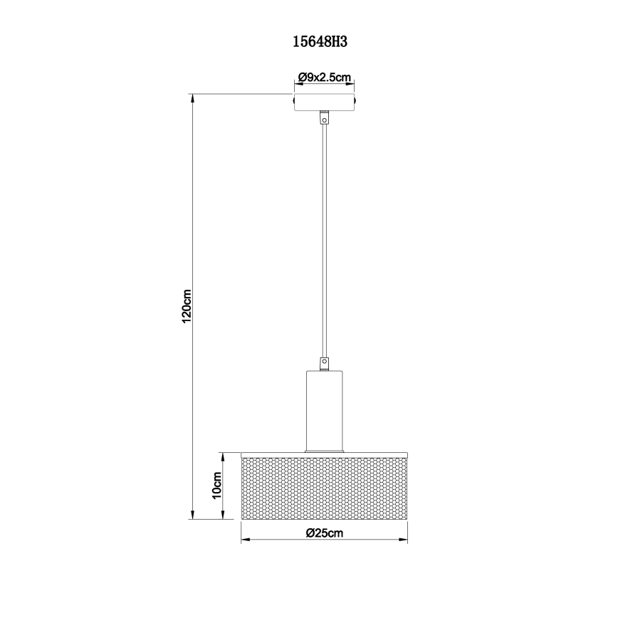 Globo - Candelabro suspenso 1xE27/60W/230V preto