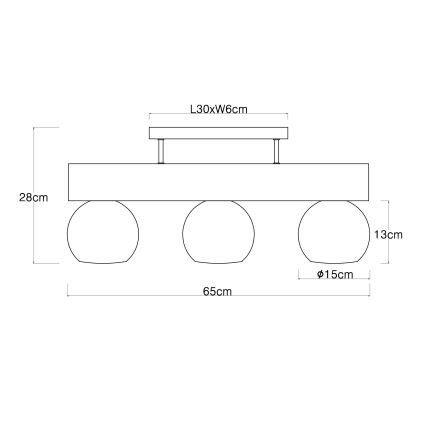 Globo - Candelabro integrado 3xE27/40W/230V