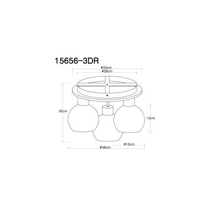 Globo - Candelabro integrado 3xE27/40W/230V