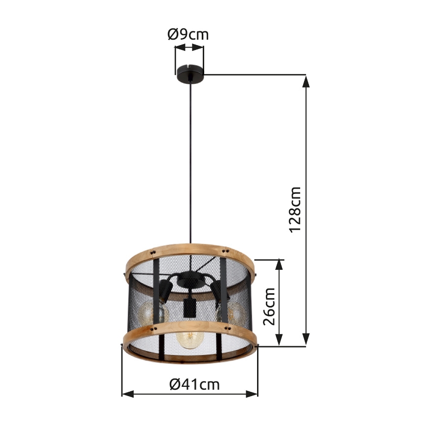 Globo - Candeeiro suspenso 3xE27/40W/230V diâmetro 40 cm