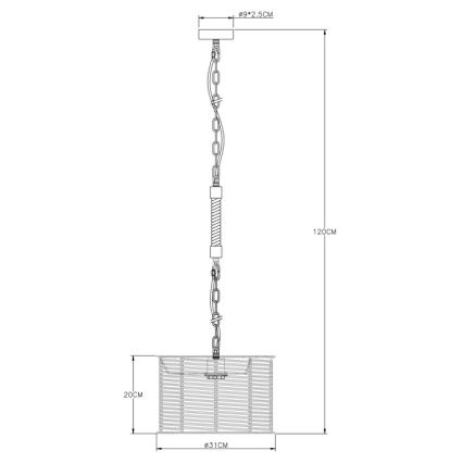 Globo - Candelabro suspenso 1xE27/60W/230V