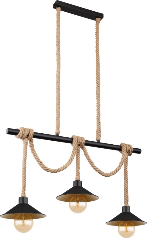 Globo 15690-3H - Lustre suspenso DIANA em cabo 3xE27/60W/230V preto