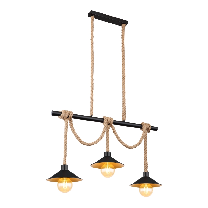 Globo 15690-3H - Lustre suspenso DIANA em cabo 3xE27/60W/230V preto