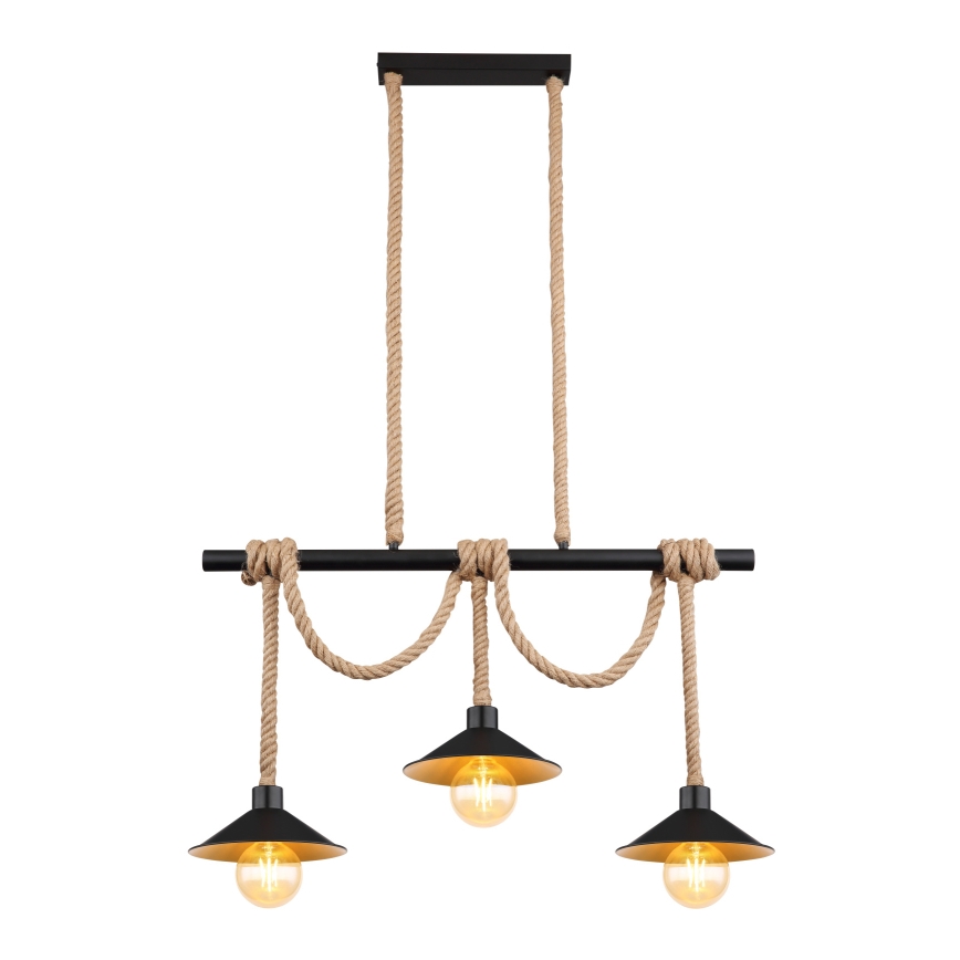 Globo 15690-3H - Lustre suspenso DIANA em cabo 3xE27/60W/230V preto