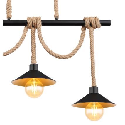 Globo 15690-3H - Lustre suspenso DIANA em cabo 3xE27/60W/230V preto