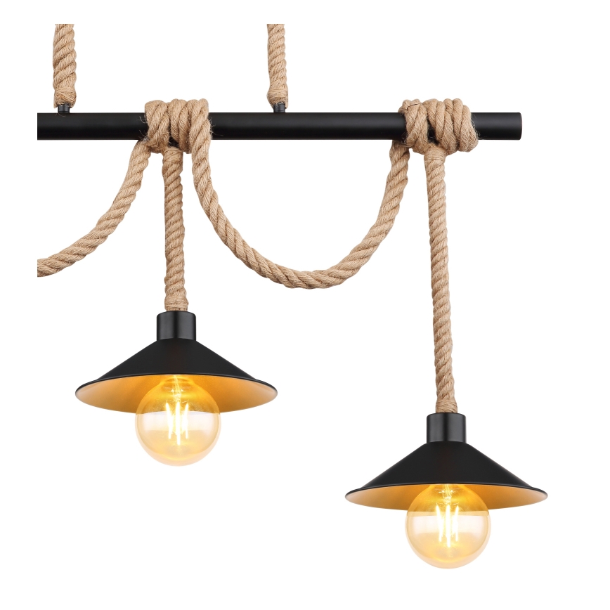 Globo 15690-3H - Lustre suspenso DIANA em cabo 3xE27/60W/230V preto