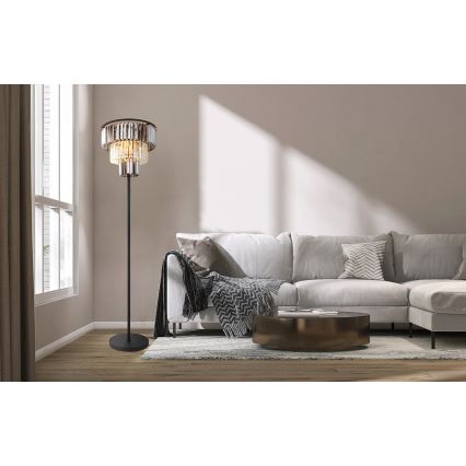 Globo - Candeeiro de chão 3xE27/40W/230V diâmetro 40 cm preto