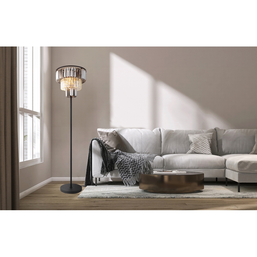 Globo - Candeeiro de chão 3xE27/40W/230V diâmetro 40 cm preto
