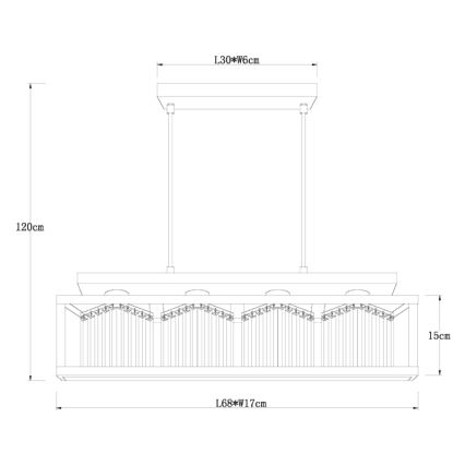 Globo - Candelabro suspenso 4xE27/40W/230V