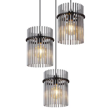 Globo - Candeeiro suspenso 3xE27/60W/230V diâmetro 47 cm preto