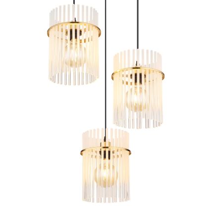 Globo - Candeeiro suspenso 3xE27/60W/230V diâmetro 47 cm dourado