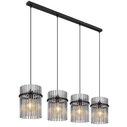 Globo - Candeeiro suspenso 4xE27/60W/230V preto