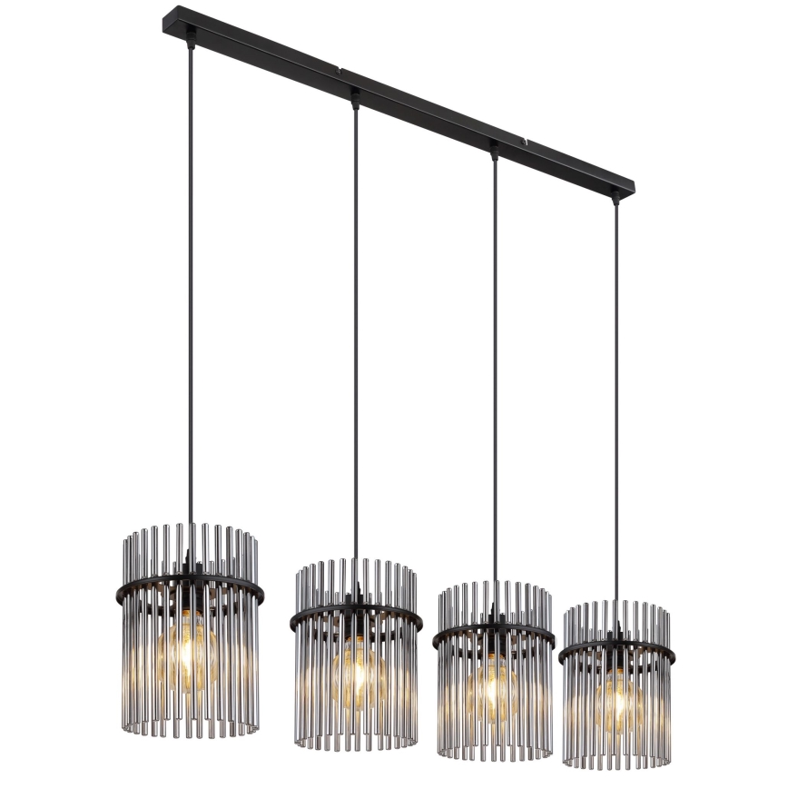 Globo - Candeeiro suspenso 4xE27/60W/230V preto