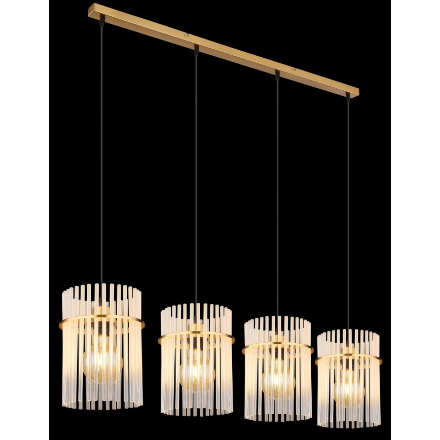 Globo - Candeeiro suspenso 4xE27/60W/230V dourado