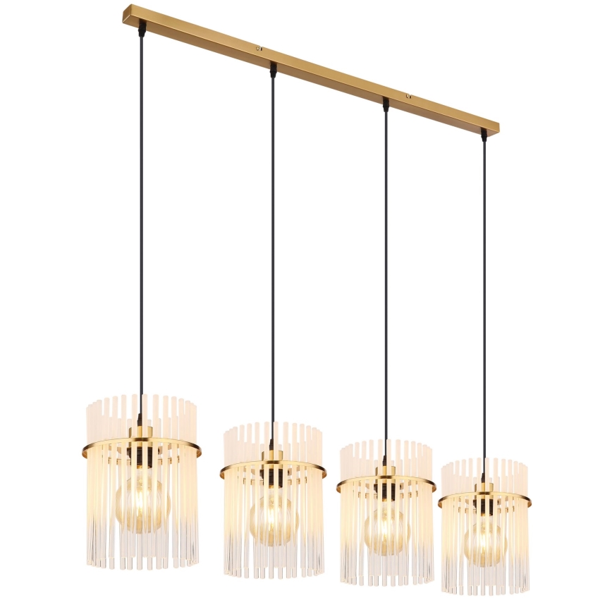 Globo - Candeeiro suspenso 4xE27/60W/230V dourado
