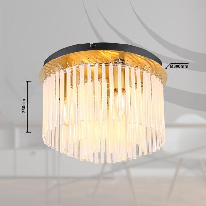 Globo - Iluminação de teto 5xE27/60W/230V diâmetro 32 cm dourado