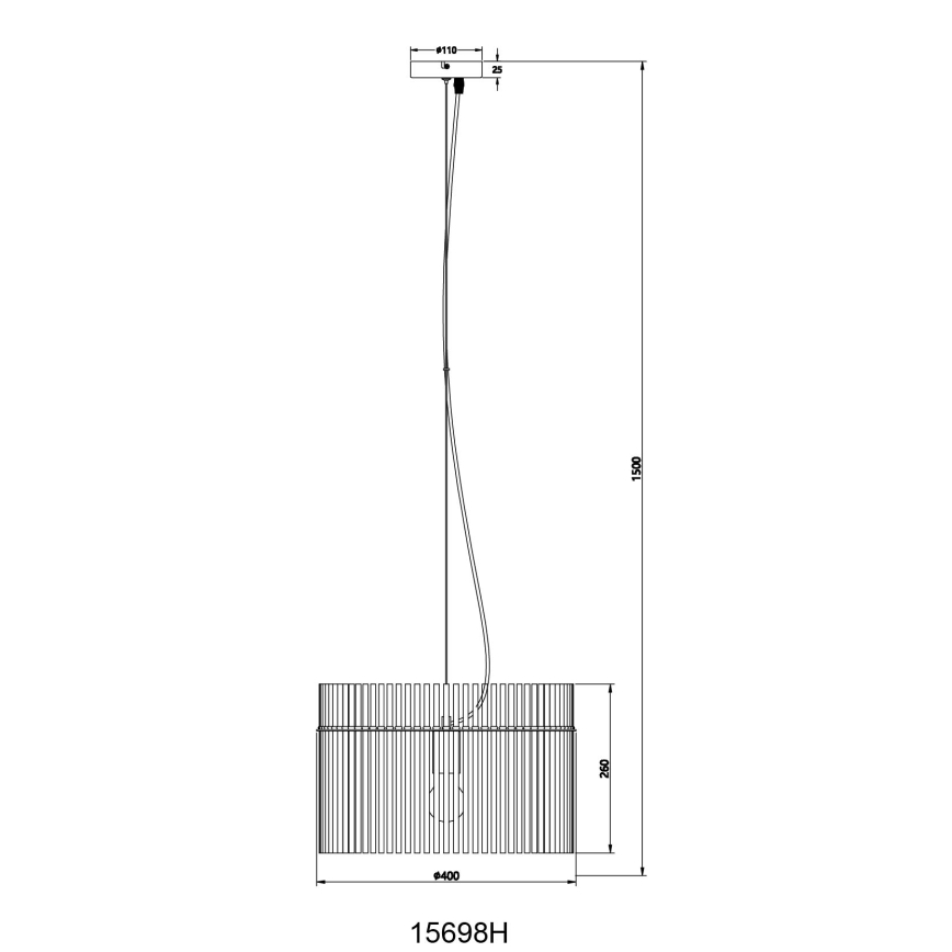 Globo - Candeeiro suspenso 1xE27/60W/230V diâmetro 40 cm preto