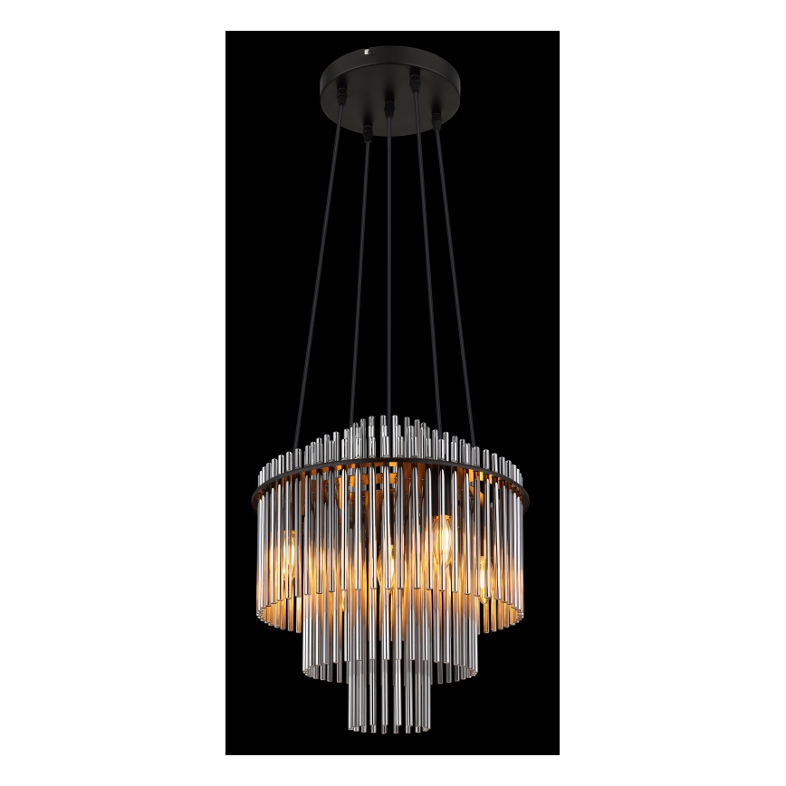 Globo - Candeeiro suspenso 5xE14/40W/230V preto