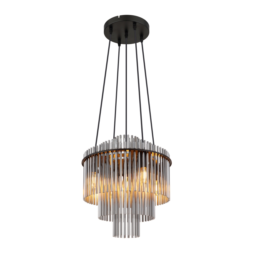 Globo - Candeeiro suspenso 5xE14/40W/230V preto