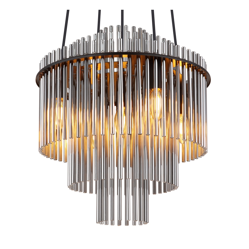 Globo - Candeeiro suspenso 5xE14/40W/230V preto