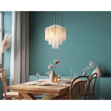 Globo - Candeeiro suspenso 5xE14/40W/230V dourado