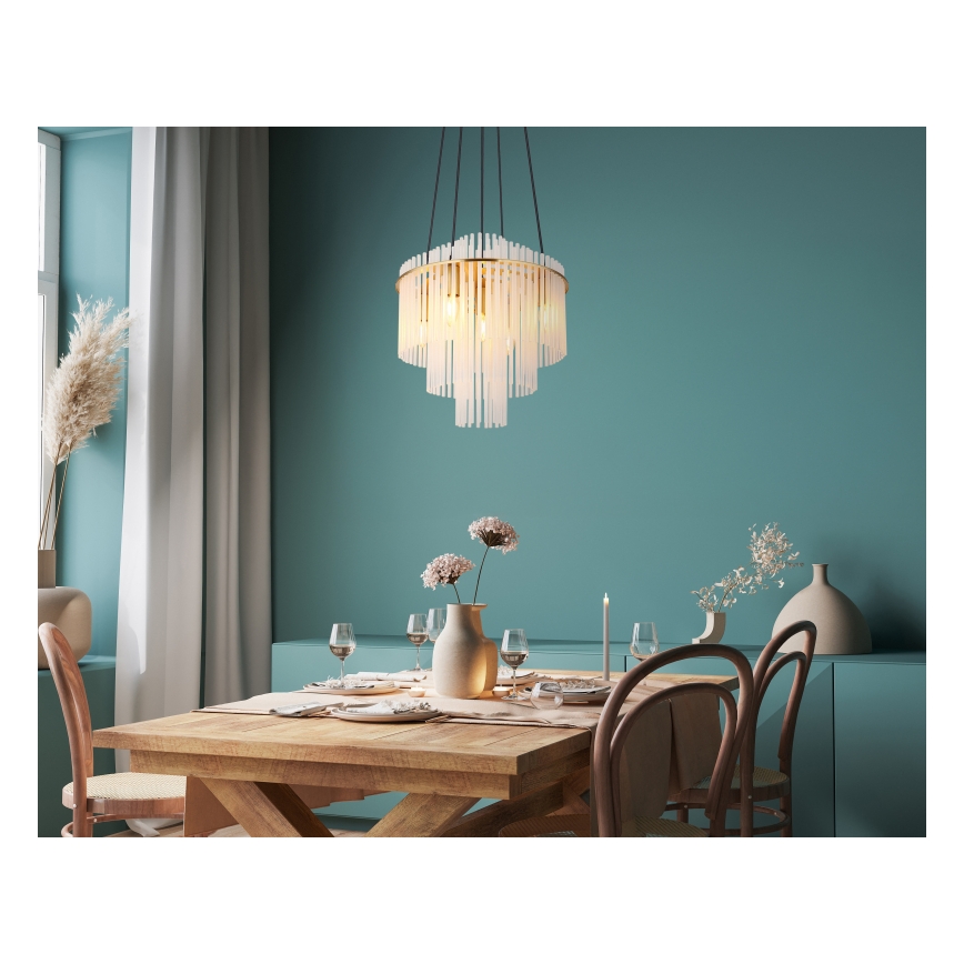 Globo - Candeeiro suspenso 5xE14/40W/230V dourado
