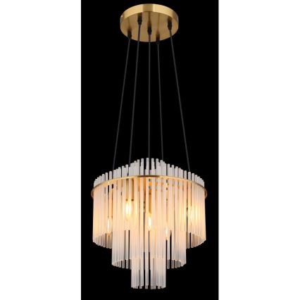 Globo - Candeeiro suspenso 5xE14/40W/230V dourado