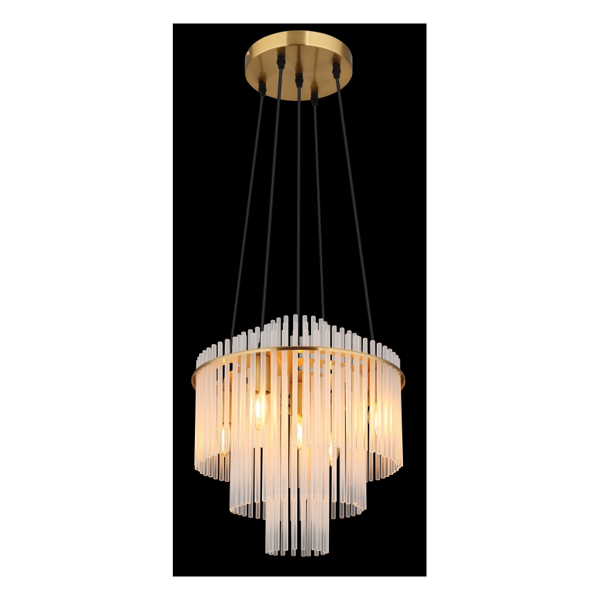 Globo - Candeeiro suspenso 5xE14/40W/230V dourado