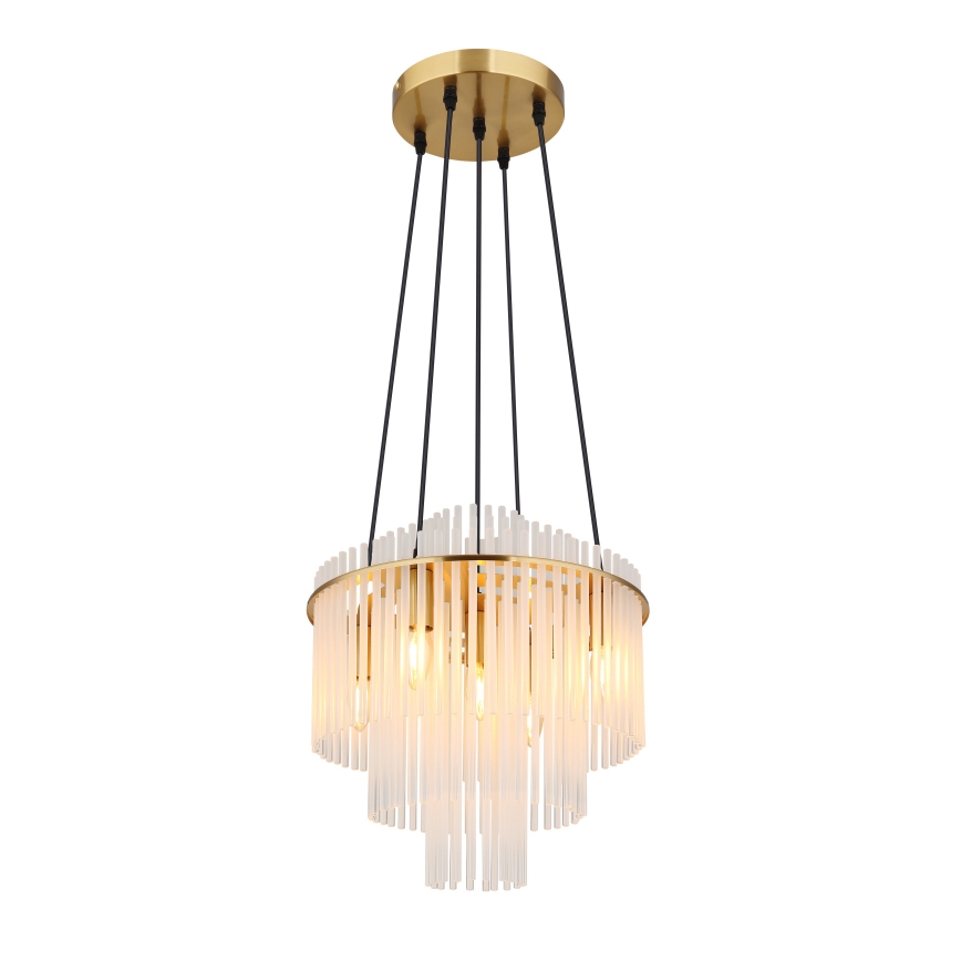 Globo - Candeeiro suspenso 5xE14/40W/230V dourado