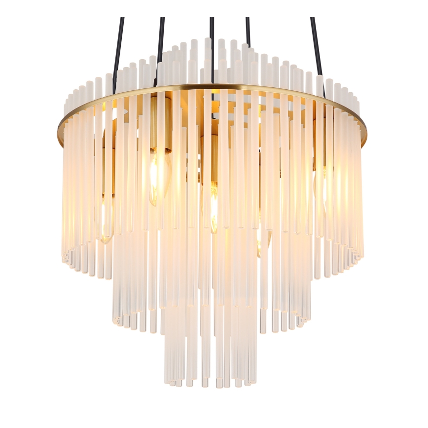 Globo - Candeeiro suspenso 5xE14/40W/230V dourado