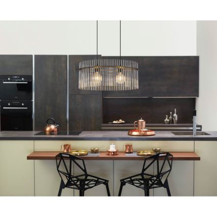Globo - Candeeiro suspenso 2xE27/60W/230V preto