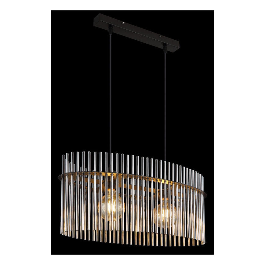 Globo - Candeeiro suspenso 2xE27/60W/230V preto