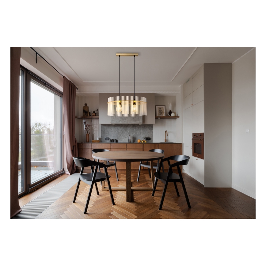 Globo - Candeeiro suspenso 2xE27/60W/230V dourado