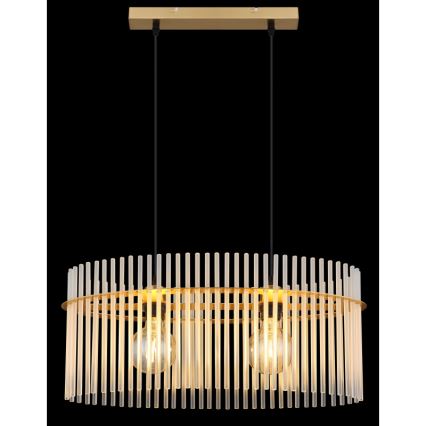 Globo - Candeeiro suspenso 2xE27/60W/230V dourado