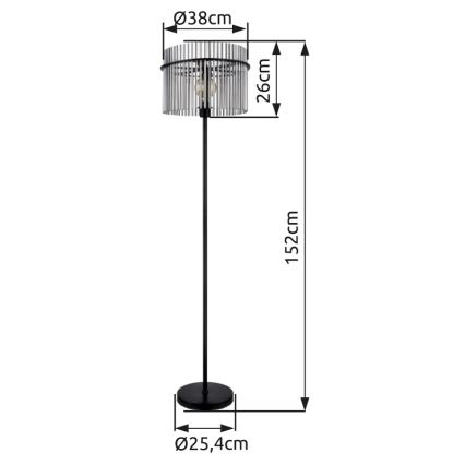 Globo - Candeeiro de chão 1xE27/60W/230V preto