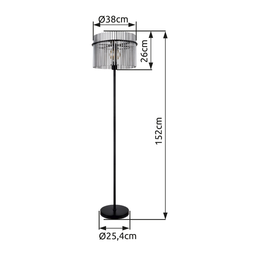Globo - Candeeiro de chão 1xE27/60W/230V preto