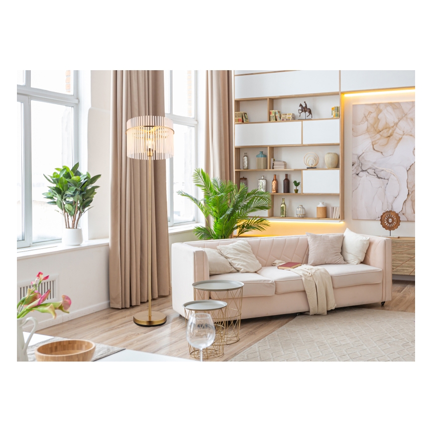 Globo - Candeeiro de chão 1xE27/60W/230V dourado