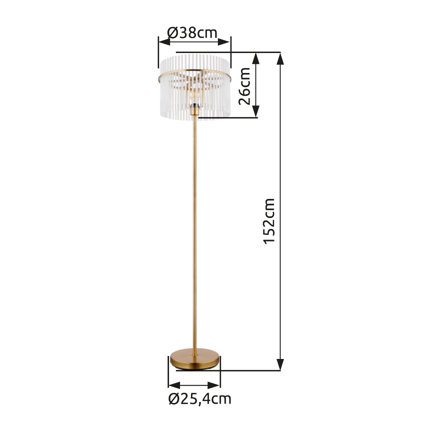 Globo - Candeeiro de chão 1xE27/60W/230V dourado