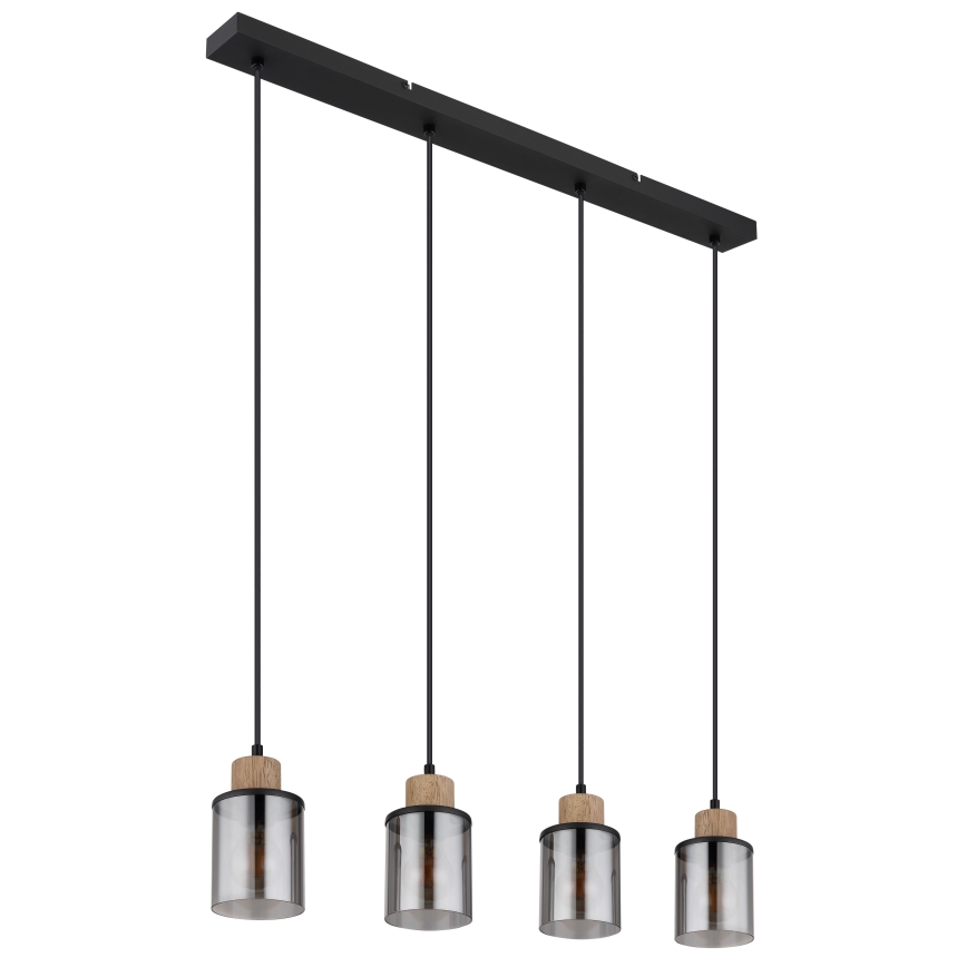Globo - Candelabro suspenso 4xE27/15W/230V carvalho