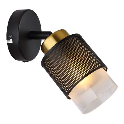 Globo - Foco de parede 1xE27/40W/230V preto/dourado