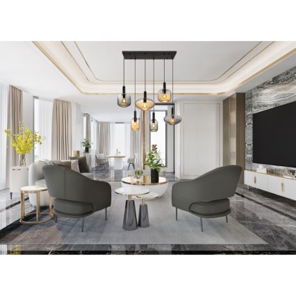 Globo - Lustre suspenso por cabo 6xE27/60W/230V