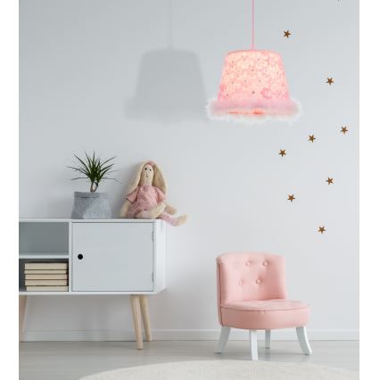 Globo - Candeeiro suspenso de criança 1xE27/60W/230V rosa