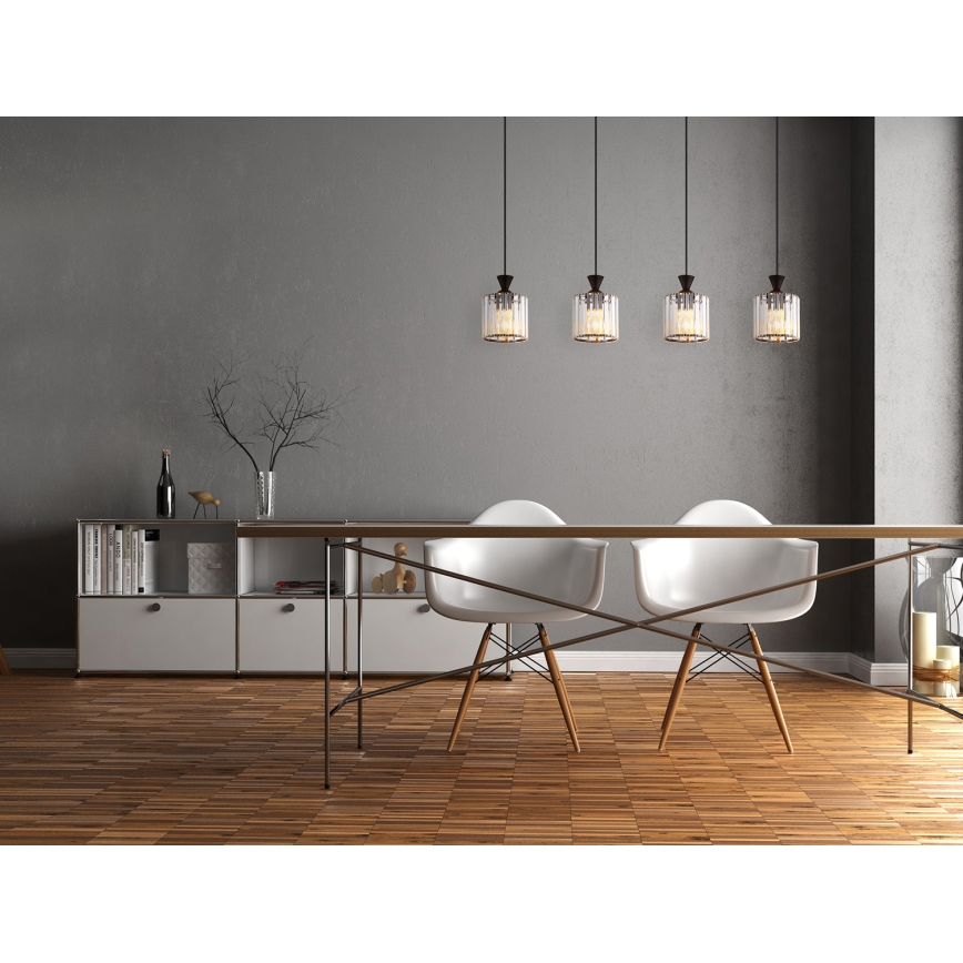 Globo - Candeeiro suspenso 4xE27/60W/230V preto