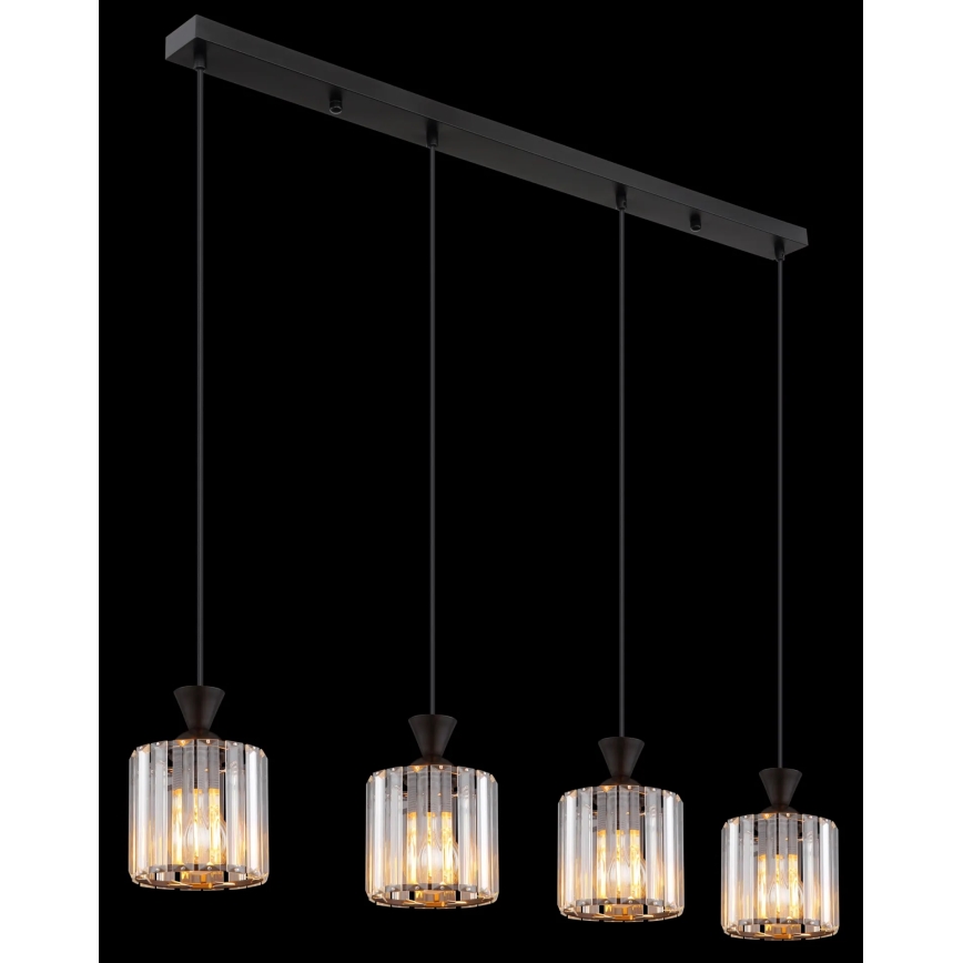 Globo - Candeeiro suspenso 4xE27/60W/230V preto