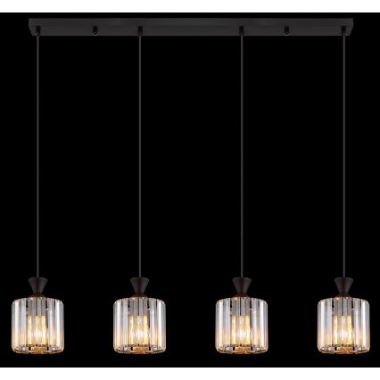 Globo - Candeeiro suspenso 4xE27/60W/230V preto