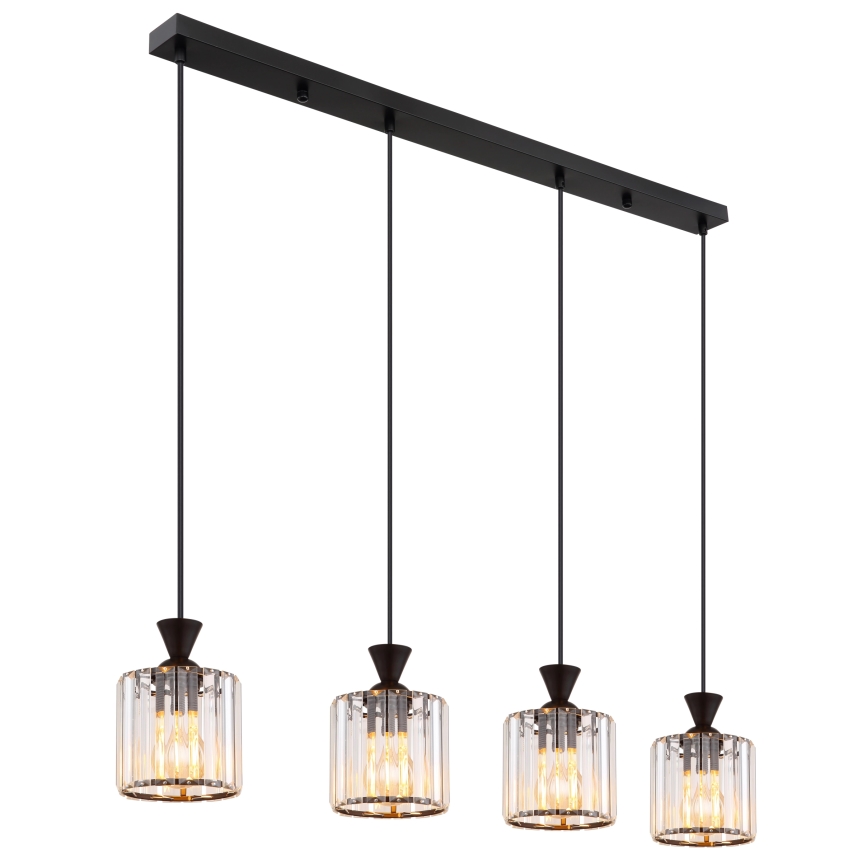 Globo - Candeeiro suspenso 4xE27/60W/230V preto