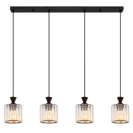 Globo - Candeeiro suspenso 4xE27/60W/230V preto