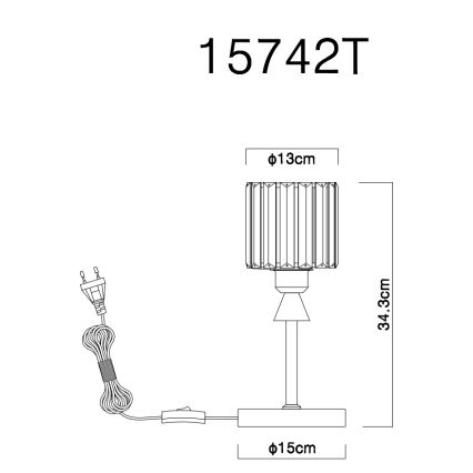 Globo - Candeeiro de mesa 1xE27/60W/230V diâmetro 15 cm preto