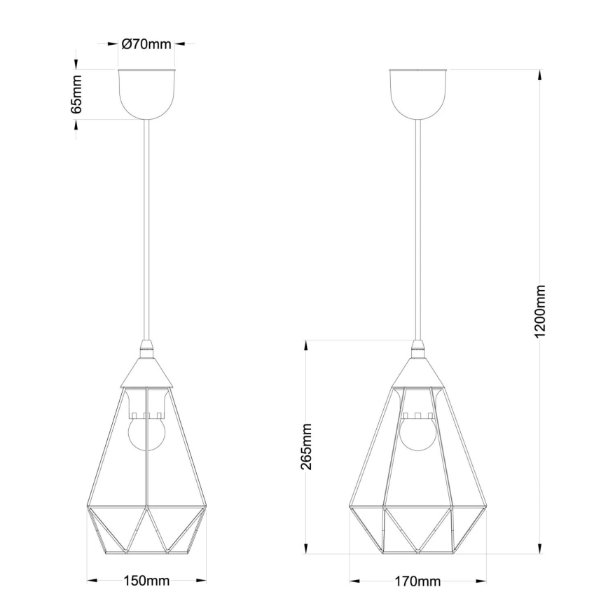 Globo - Candeeiro suspenso 1xE27/60W/230V diâmetro 17 cm